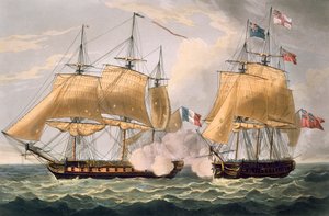 The Capture of La Clorinde, February 26th 1814, Engraved by Thomas Sutherland for J. Jenkins